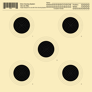 10m Air Rifle 5 Bull Target