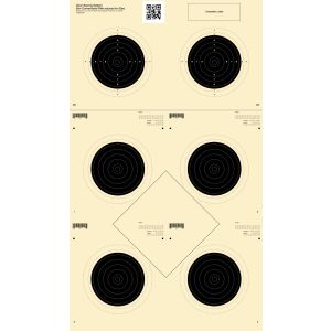 50m Conventional Rifle reduced for 50yd. 6 Bull Target